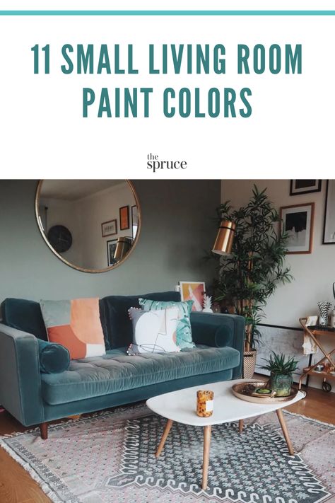 Colors For Small Living Room Walls, Bold Paint Colors For Small Rooms, Small Cozy Living Room Colors, Living Room Dining Room Combo Paint Ideas, Small Room Painted Dark, Small Living Room Ideas Color, Wall Colors For Small Living Room, Small Living Room Dark Walls, Best Color For Accent Wall