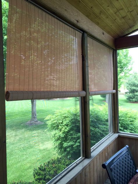 Screened Porch Decorating Ideas — Home & Plate - Fresh Ideas & Simple Recipes Screen Porch Decorating Ideas, Screen Porch Decorating, Porch Blinds, Screen In Porch, Porch Shades, Screened In Porch Diy, Screened Porch Decorating, Porch Kits, Diy Porch Decor