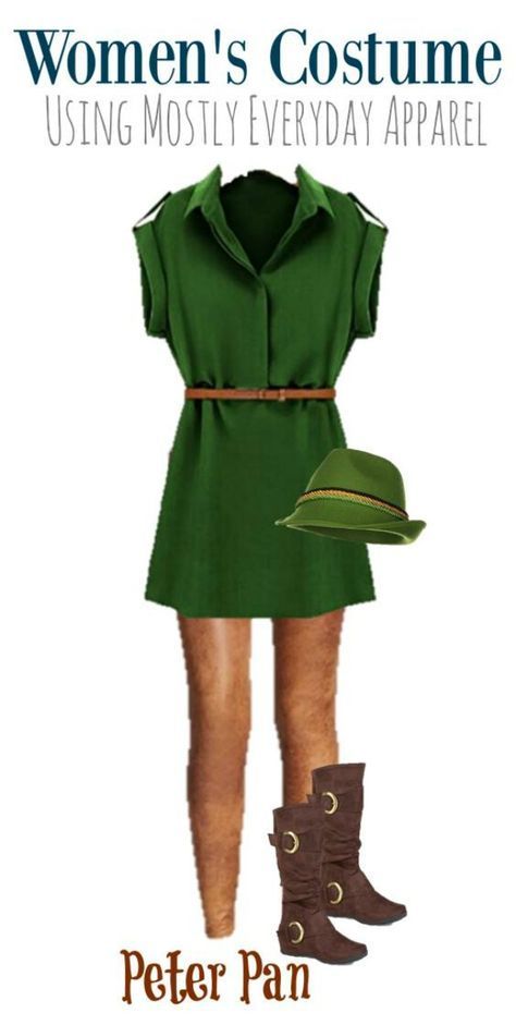 Peter Pan DIY Halloween Costume Wendy Peter Pan Costume, Diy Peter Pan Costume, Peter Pan Halloween Costumes, Peter Pan Halloween, Wendy Costume, Disney Costumes Diy, Shrek Costume, Disney Night, Disney Running