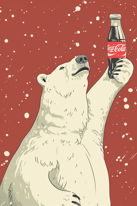 #PolarBearIllustration #CocaCola #Friendly #2:3 #TheCandie Hopeful Expression, Illustration Design Poster, Polar Bear Illustration, Coca Cola Bear, Inspirational Digital Art, Coca Cola Christmas, Window Crafts, Photography Movies, White Polar Bear