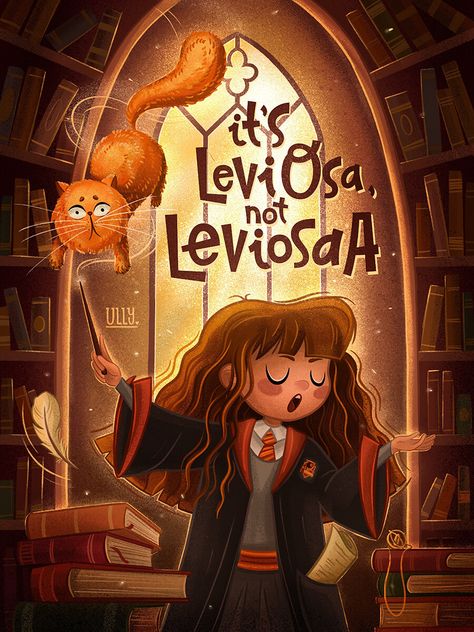 ArtStation - Hermione Granger Leviosa Harry Potter Tutorial, Draw Harry Potter, Illustrations Simple, Harry Potter Illustrations, Christmas Illustrations, Potter Art, Harry Potter Art, Christmas Illustration, Hermione Granger