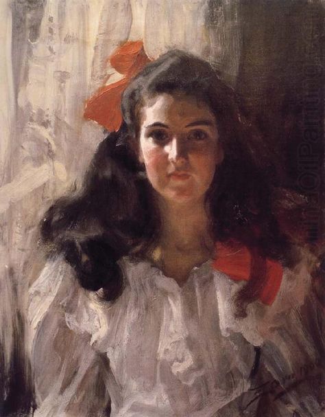 Anders Zorn (Swedish painter, sculptor and printmaker in etching) 1860 - 1920, Fräulein Marie Cohn, 1900, oil on canvas, 65.7 x 52 cm., private collection Zorn Paintings, Anders Zorn, Bo Bartlett, Alex Colville, John Singer Sargent, Traditional Paintings, Classical Art, Portrait Artist, Figure Painting