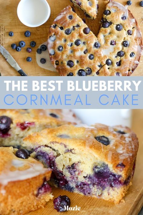 this is the absolute best blueberry cornmeal cake you'll ever taste! Blueberry Cornmeal Cake, Cornmeal Recipes Healthy, Coarse Cornmeal Recipes, Fine Cornmeal Recipes, Healthy Cornmeal Recipes, Recipes Using Cornmeal, How To Make Cornmeal, Cornmeal Cakes, Blueberry Cornbread