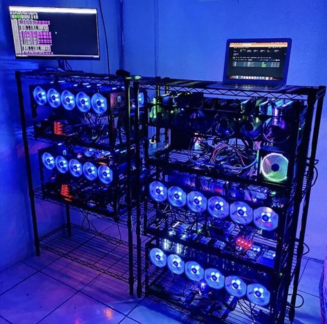 Crypto Mining Rig ⛏ 🙌🏼🔥 Crypto Mining Room, Crypto Mining Rig, Crypto Aesthetic, Mining Crypto, Mining Rig, Samsung Galaxy Wallpaper Android, Bitcoin Mining Rigs, Computer Projects, Spaceship Interior