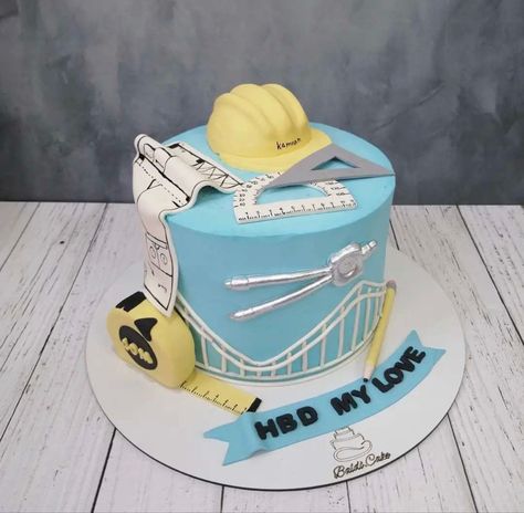 Civil Engineering Cake Ideas, Civil Engineer Cake Design, Tavalod Idea, Latest Birthday Cake, Fondant Art, Birthday Cake For Him, Cake Decorating Designs, Cakes For Men, Cake Designs Birthday