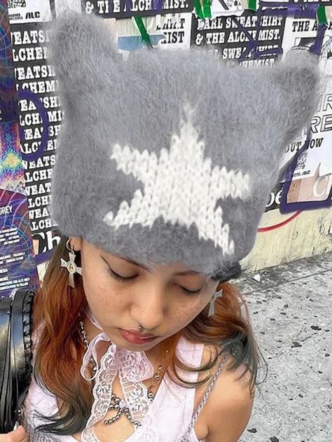 2023 Buy Contrast Color Star Cat Ear Styling Beanie Hat under US$17 in Hats Online Store. Free Shipping with US$69+. Check reviews and buy it today. Style: Casual/Street/Hip Pop/Party/Gothic/Grunge/Y2K/Vintage Pattern Type: Star Fabric Content: Acrylic Blend Type: Beanie Hat #y2k #retro #aesthetic #90s #90sfashion #fairy #grunge #grungefashion #halloween #halloweenaesthetic #streetstyle #outfits #ootd #trendyoutfits #fashionista #casualoutfits #star Ear Styling, Pop Party, Birthday Night, Cat Ears Hat, Cat Eared Beanie, Star Fabric, Party 2023, Y2k Necklace, Pastel Goth Fashion