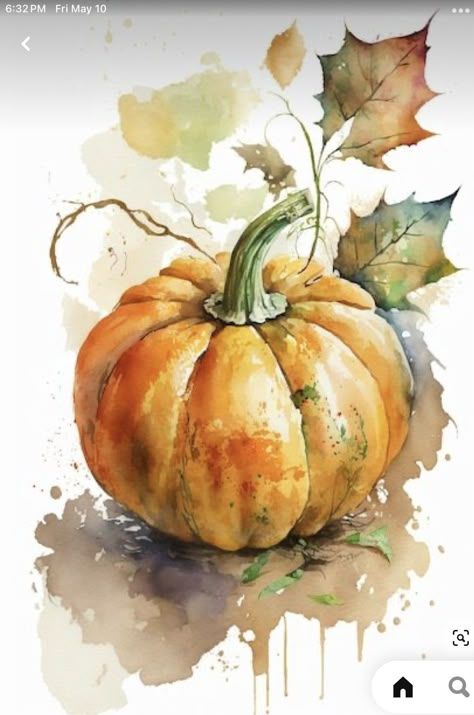 Vegetable Painting, Watercolor Fruit, Diy Watercolor Painting, Watercolor Pumpkins, Fall Watercolor, Pumpkin Art, Watercolor Flower Art, Watercolor Painting Techniques, Fruit Painting