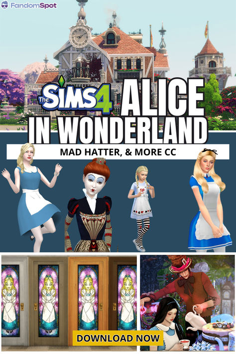 Sims 4 Cc Mad Hatter, Ts4 Adventure Time Cc, Sims 4 Cc Twisted Wonderland, Sims 4 Alice In Wonderland Cc, Sims 4 Alice In Wonderland, Sims Outfits, Cc Packs, Alice In Wonderland Mad Hatter, Wonderland Mad Hatter