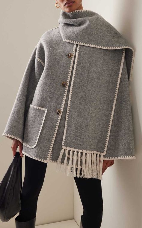 Outerwear Trends, Scarf Jacket, Winter Fashion Coats, Coat Trends, Trendy Fall Outfits, Grey Coat, Cute Fall Outfits, Casual Coat, Winter Fashion Outfits