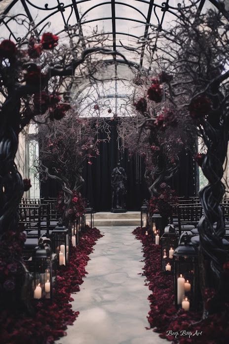 Create your Best unique Vampire theme Wedding in 2023 ‣ Mafia Wedding Theme, Mafia Wedding Aesthetic, Gothic Forest Wedding, Mafia Wedding, Dark Red Wedding, Gothic Wedding Ideas, Dark Romantic Wedding, Gothic Wedding Theme, Vampire Wedding