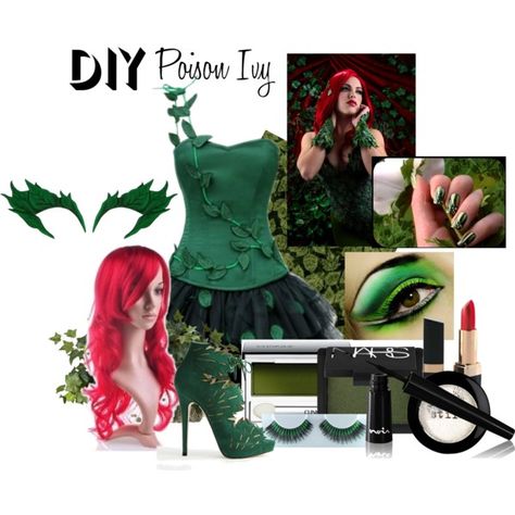 "DIY Poison Ivy" by mary-rt on Polyvore Posin Ivy Outfits, Batman Couple, Ivy Makeup, Poison Ivy Makeup, Superhero Outfits, Poison Ivy Costume, Ivy Cosplay, Eve Costume, Spirit Days