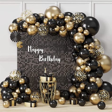 Black Gold Balloons Arch Garland Kit, 124Pcs Black and Gold Balloon Arch Kit with Confetti Latex Balloon for Birthday, Graduation, New Year, Baby Shower, Anniversary Decoration : Amazon.ca: Health & Personal Care