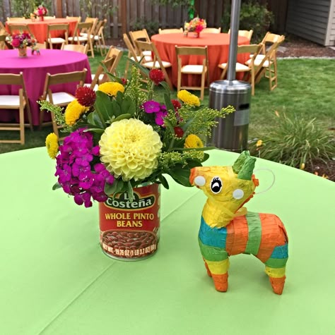 Fiesta Mason Jar Centerpieces, Mexican Fiesta Wedding Shower Ideas, Simple Mexican Centerpieces, Fiesta Birthday Centerpieces, Three Esta Centerpieces, Diy Mexican Centerpieces, Fiesta Party Table Centerpieces, 75th Birthday Mexican, Fiesta Centerpieces Mexican Diy