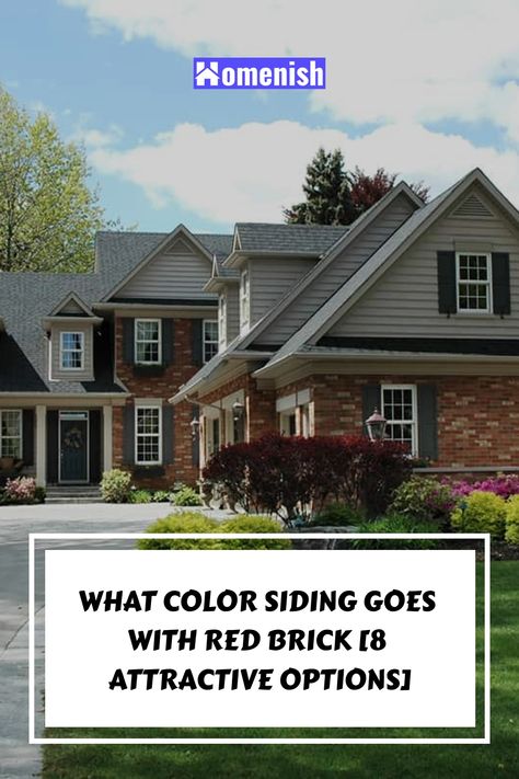 The classic look of red brick can be refreshed with the right siding color. This article introduces eight attractive siding options that go well with red brick, helping you choose the perfect combination for your home. Gray House Red Brick, Dark Green Siding With Red Brick, House Colors For Red Brick, Grey House Red Brick, Red Brick House With Cedar Shakes, Siding Color For Red Brick House, Red Brick House With Grey Siding, Siding That Goes With Red Brick, Red Brick Beige Siding