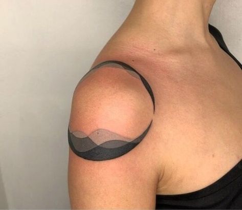 shoulder tattoo Tattoos On Both Shoulders, Shoulder Tattoo Pattern, Shoulder Circle Tattoos For Women, Shoulder Round Tattoo, Auraboris Tattoo, Symmetric Tattoo Shoulder, Geometric Tattoo Design Shoulder, Water Shoulder Tattoo, Line Art Shoulder Tattoo