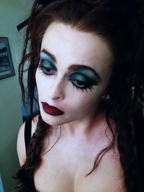 Helena Bonham Carter Avante Garde Makeup, Avant Grade, Marla Singer, Frances Bean Cobain, Danny Elfman, Alt Makeup, Helena Bonham, Swag Makeup, Sweeney Todd