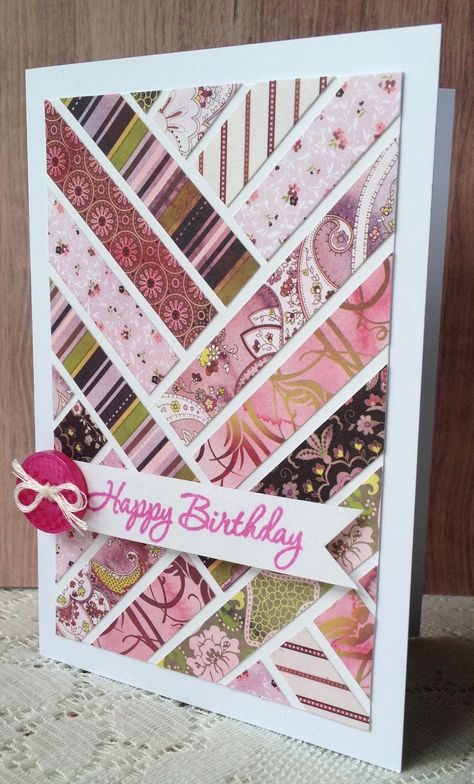 Patchwork Cards, Birthday Card Ideas, Washi Tape Cards, Paper Scraps, Colors And Patterns, Birthday Cards Diy, Pretty Cards, Handmade Birthday Cards, Card Sketches