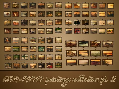 1869-1900 Paintings' Collection (pt. 2) | Vintage Simstress on Patreon Springfield Simpsons, Sims 4 Decades Challenge, Sims 4 Cc Furniture, Sims Hair, Vintage Bedroom, Sims 4 Build, Ts4 Cc, Sims 4 Cc Finds, Sims House