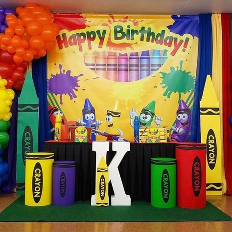 (1) Banners by Roz - Custom Backdrops. Designed, Printed & Shipped! Crayons Birthday Party Ideas, Crayon Party Decorations, Crayola Graduation Theme, Crayola Party Ideas, Crayola Themed Birthday Party, Crayon Theme Birthday Party, Art Party Backdrop, Lego Classroom Theme, Crayola Party