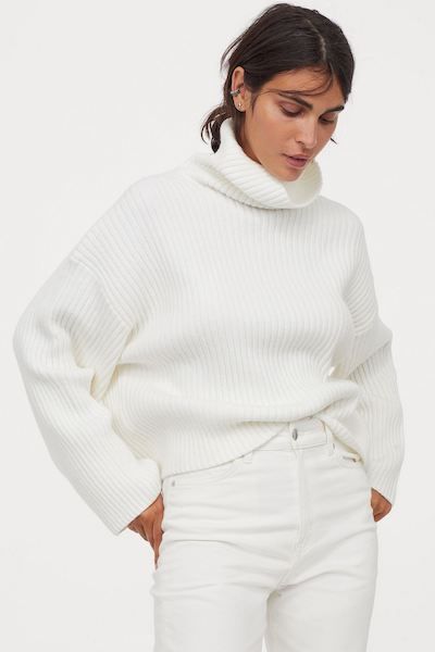 I Live in LA, but These Cold-Weather Trends are So Good, I'm Buying Them Anyway | The Everygirl White Turtleneck Sweater, Boucle Sweater, Blogger Street Style, Sleeveless Sweater Vest, Christmas Party Outfit, White Knit Sweater, Ribbed Turtleneck Sweater, Christmas Party Outfits, White Turtleneck