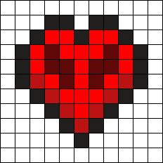 Minecraft Hearts Pixel Art, Minecraft Heart Perler Beads, Minecraft Heart Template, Minecraft Pearl Beads, Minecraft Heart Pixel Art, Minecraft Heart Build, Perler Bead Patterns Minecraft, Minecraft Hearts, Heart Perler Beads