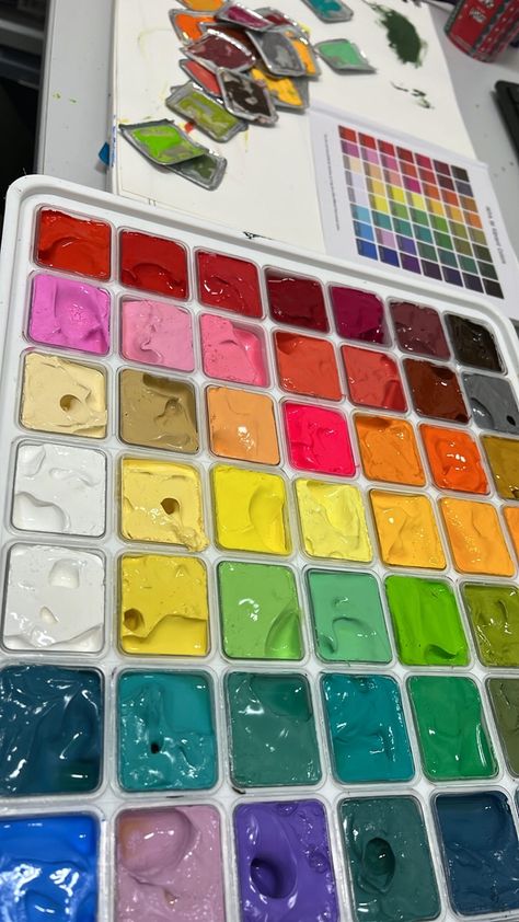 Painting Materials Art Supplies Aesthetic, Drawing Materials Aesthetic, Paint Pallet Aesthetic, Painting Supplies Aesthetic, Art Materials Aesthetic, Crayon Aesthetic, Art Supplies Aesthetic, Stationery Obsession, Art Studio Room