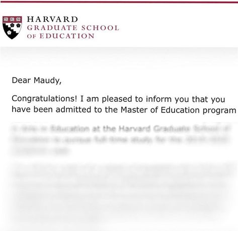 Grad School Acceptance Letter, Harvard Graduate School Of Education, Accepted Into Masters Program, Masters Program Acceptance, Harvard Acceptance Letter Aesthetic, Masters Acceptance Letter, College Acceptance Letter Aesthetic, Acceptance Letter Aesthetic, Harvard Acceptance Letter