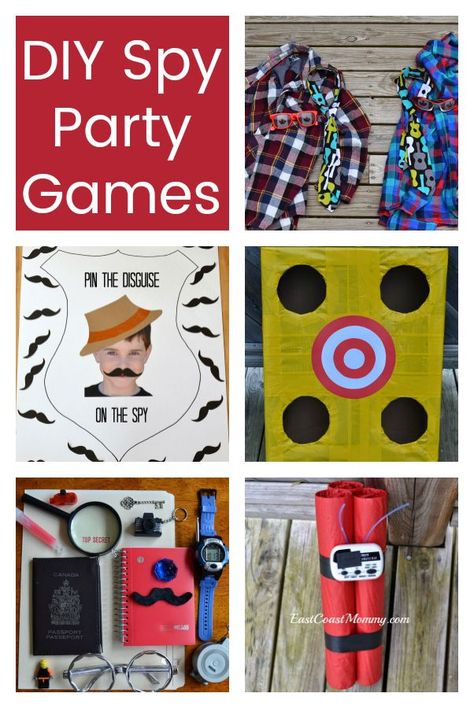 These DIY spy party games can be made using dollar store finds and stuff you already have lying around the house. Kids will love these easy and inexpensive spy party games and activities. #SpyParty #DIY #PartyPlanning Kids Spy Activities, Spy Camp Activities For Kids, Spy Themed Crafts, Detective Crafts For Kids, Spy Crafts For Kids, Secret Agent Activities For Kids, Spy Activities For Kids, Spy Party Games, Spy Crafts