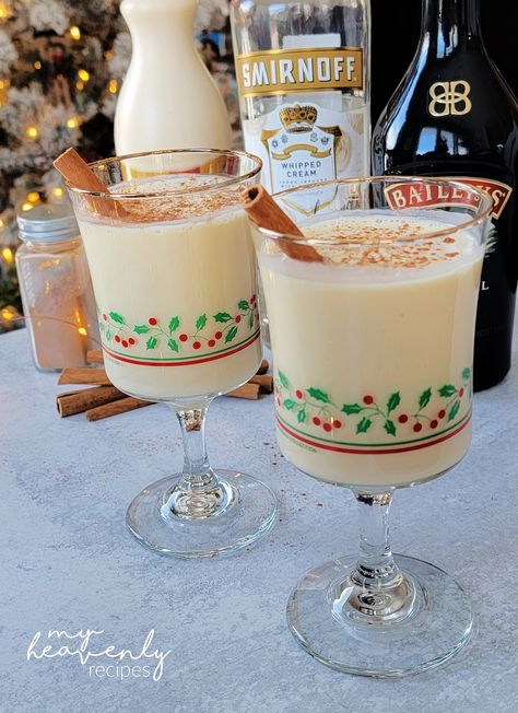 Baileys and Eggnog Blended Cocktail Recipes, Baileys Cocktail, Baileys And Vodka, Homemade Liqueur Recipes, Baileys Cocktails, Homemade Liqueur, Eggnog Cocktail, Eggnog Drinks, Bartender Drinks Recipes