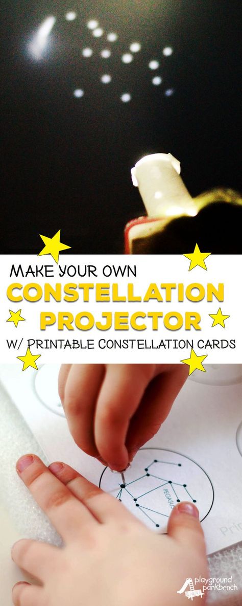 Study the stars with your preschooler! Learn how to turn your phone into a simple DIY constellation projector with our FREE printable constellation cards. Part of our Studying Stars series for Preschoolers. | Preschool | STEAM | STEM | Kids Activities | S Constellation Project, Diy Constellation, Preschool Steam, Stem Kids, Kids Stem Activities, Space Activities For Kids, Turn Your Phone, Kid Science, Space Activities