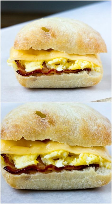 Easy DIY Bacon, Egg, And Gouda Breakfast Sandwich Diy Starbucks Bacon Gouda, Ciabatta Bread Breakfast Sandwich, Breakfast Ciabatta Sandwich, Ciabatta Sandwich Recipes Breakfast, Starbucks Bacon Egg And Gouda Sandwich, Starbucks Breakfast Recipes, Artistic Bread, Gouda Recipes, Starbucks Sandwiches