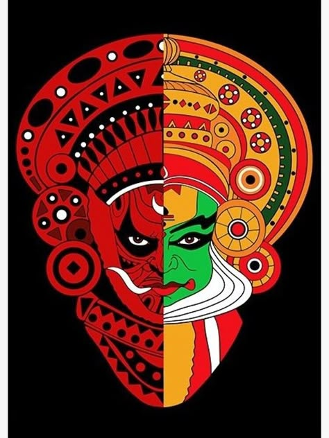 Kathakali Face, Mural Art Design, Fabric Painting Techniques, Kerala Mural Painting, Mandala Art Therapy, Tanjore Painting, Pop Art Wallpaper, Butterfly Drawing, Prints Poster