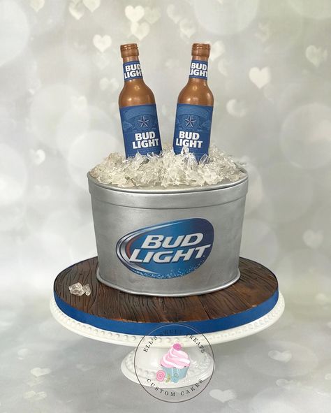 Bud Light Themed Birthday Party, Budlight Cakes For Men, Bud Light Birthday Cake, Bud Light Cakes For Men, Beer Grooms Cake, Bud Light Birthday, Coors Light Cake, Bud Light Cake, Copenhagen Cake