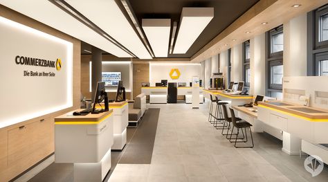 Commerzbank Flagship Branch Concept | danpearlman Bank Interior Design, Banks Office, Bank Design, Retail Banking, Branch Design, Retail Interior, Modern Forms, Office Interior Design, Commercial Design