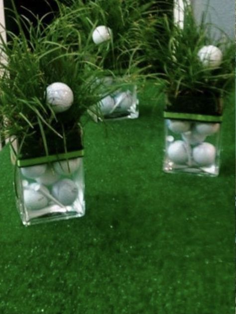 Golf Favors Ideas, Golf Theme Centerpieces, Golf Table Decorations, Golf Tournament Ideas Fundraising, 40th Birthday Party Men, Planning Sport, Golf Favors, Golf Centerpieces, Masters Party