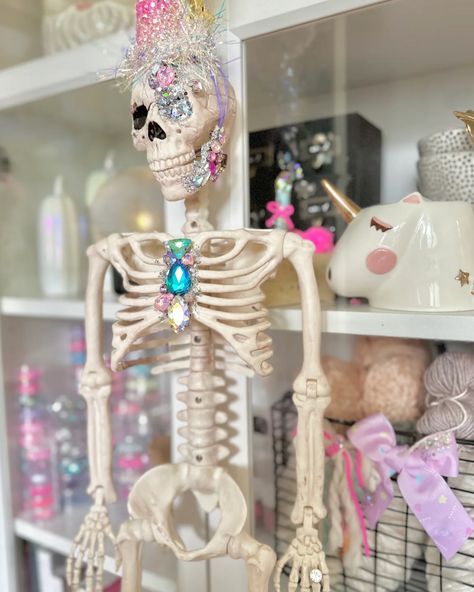 THEY…ARE….BACK! 💀Pre-Orders close Sunday night “tomorrow”! - You guys sold these out 5 times last year 😱 - and I get it. They are so spooky, sparkly, & special! Glam Skeleton, Glass Skeleton, Skeleton Hat, Flat Lay Props, Skeleton Decor, Homemade Halloween Decorations, Custom Confetti, Skeleton Decorations, Homemade Halloween