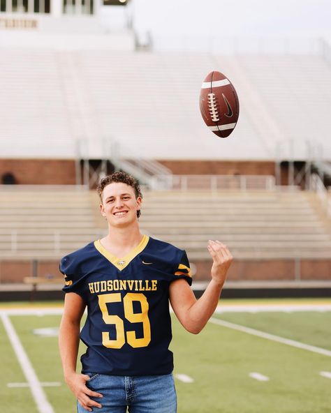 A little bit of football + trucks for Isaac’s senior photos!! 🏈 Senior Football Photography, Twin Senior Pictures, Football Senior Photos, Field Senior Pictures, Football Senior Pictures, Senior Pictures Boys Outdoors, Senior Photos Boys, Football Poses, Senior Football