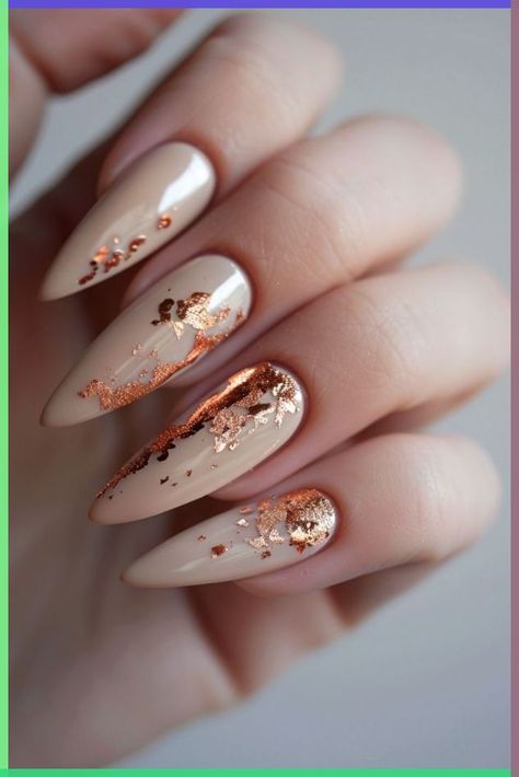 Foil Nail Designs, Birthday Nail Designs, Unghie Nail Art, September Nails, Hard Nails, Blush Nails, Thanksgiving Nails, Nail Swag, Foil Nails