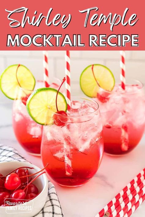 Wet your whistle with our Shirley Temple Recipe – a classic non-alcoholic drink. Full of pomegranate, lemon & lime flavor this non-alcoholic drink is so refreshing! Sparkling Sprite mixes with sweet and fruity grenadine to make a beautiful red mocktail that kids and adults alike love to sip on. Shirley Temple Mocktail, Shirley Temple Recipe, Shirley Temple Drink, Pisco Sour, Single Serving Recipes, Juicer Recipes, Delicious Drink Recipes, Fruit Infused Water, Lime Soda