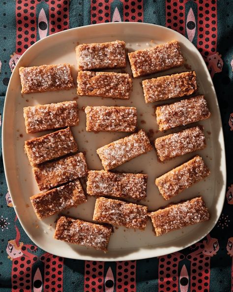 A treat that simply sparkles: Samantha Seneviratne's Guava Bars | CBC Life Guava Bars, Smart Sweets, Demerara Sugar, Guava Paste, Sanding Sugar, New Cookbooks, Cookie Bars, On The Edge, Baking Pans