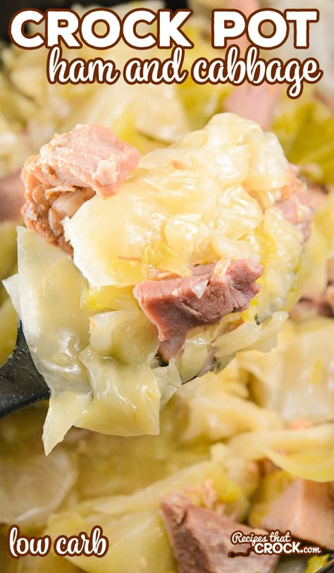 Are you looking for an easy low carb family dinner? We love this Crock Pot Ham and Cabbage. It is so easy to throw together and a perfect leftover ham recipe. Cabbage Low Carb Recipes, Ham And Cabbage Recipe, Pressure Cooker Ham, Ham And Cabbage Soup, Crock Pot Ham, Ham And Cabbage, Crockpot Ham, Leftover Ham Recipes, Ham Recipe