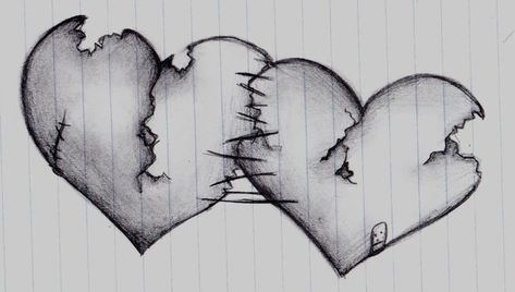 Drawings For Boyfriend, Heart Drawing, Broken Hearts, Cute Couple Drawings, Dark Art Drawings, Arte Inspo, Pencil Art Drawings, Art Drawings Sketches Creative, Dessin Adorable