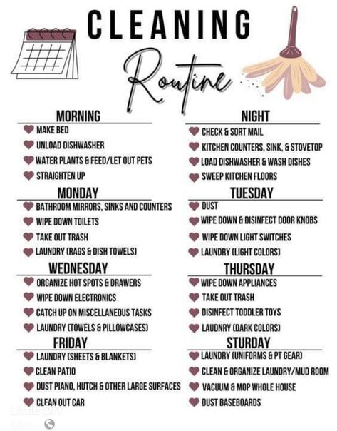 Weekly Cleaning Routine, Room Checklist, Deep Cleaning Checklist, Cleaning Schedule Printable, House Cleaning Checklist, Self Care Bullet Journal, Weekly Cleaning, Cleaning List, Household Cleaning Tips