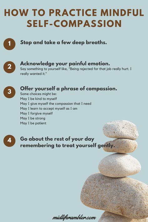 How to Learn to Treat Yourself with Self-Compassion - Exercise #3 - How to Practice Mindful Self-Compassion - Use it when you're tempted to beat yourself up over a failure or disappointment #selfcompassion #selfcompassionexercises #selfcompassionquotes #freeprintable #freeworksheet #mindfulselfcompassion #meditation #midliferambler Self Compassion Quotes, Mindful Self Compassion, Meditation Studio, Mindfulness Techniques, Mindfulness Exercises, Beauty Tricks, Coaching Tools, 2023 Vision, Mindfulness Activities