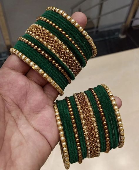 Bangles Setting Ideas, Wedding Bangles Brides, Fancy Bangles, Fabric Bangles, Silk Thread Bangles Design, Bridal Jewelry Sets Brides, Thread Bangles Design, Polymer Clay Jewellery, Indian Bridal Jewelry Sets