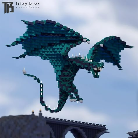 Warped Wood Dragon : Minecraftbuilds Minecraft Deer Statue, Minecraft Dragon House, Minecraft Dragon Build, Minecraft Dragon, Minecraft Steampunk, Minecraft Statues, Wood Dragon, Minecraft Houses Blueprints, Minecraft Structures