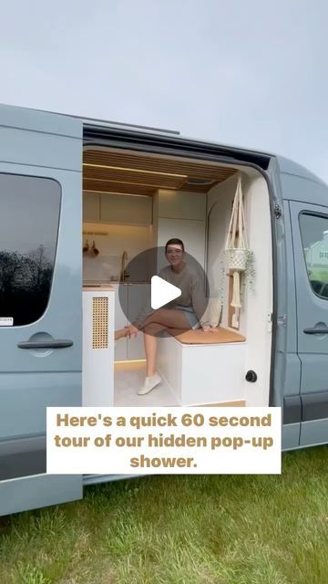 Ikea Van Conversion, Van With Shower And Toilet, Fiat Ducato Campervan Interior, Van Shower Ideas, Shower Campervan, Camper Van Bathroom, Van Conversion With Shower, Sprinter Van Interior Ideas, Van Conversion Shower