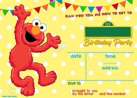 Sesame Street Birthday Invitations Online | FREE Invitation Templates - Drevio Elmo Invitations Template, Blank Elmo Birthday Invitations, Elmo Invitations 2nd Birthday, Elmo Birthday Invitation Template Free, Elmo Birthday Party Invitations, Sesame Street Birthday Invitations Free, Sesame Street Birthday Party Invitations, Elmo Invitations 1st Birthdays, Sesame Street Invitations Template Free