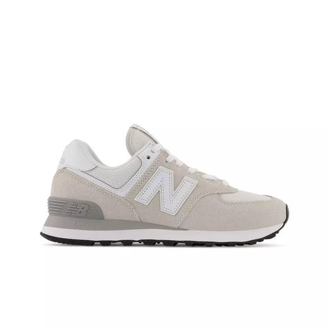 New Balance 574 "Nimbus Cloud/White" Women\'s Shoe in NATURAL Trendy Shoes New Balance, Back To School Shoes 2024, New Balance 574 Nimbus Cloud, Cute School Shoes, New Balance Shoes 574, 574 New Balance, New Balance Shoe, Shoe Aesthetic, Nb Shoes