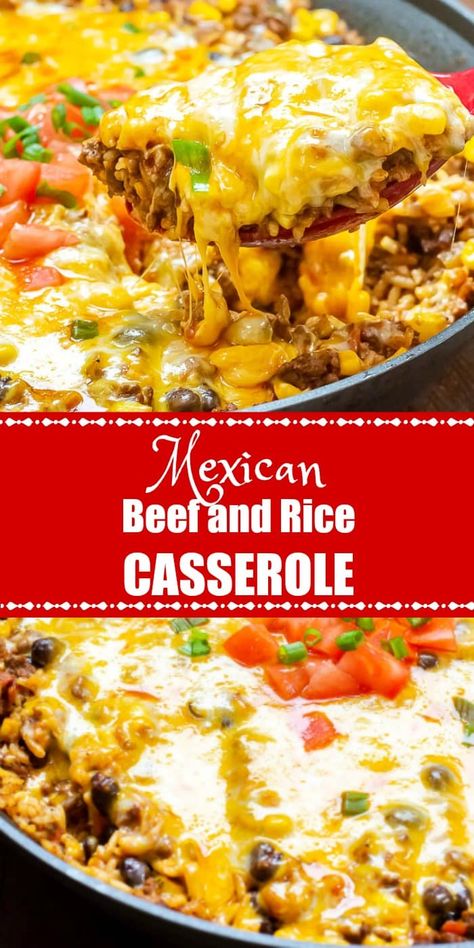 Ground Beef Skillet Dinner, Ground Beef Skillet, Beef And Rice Casserole, Mexican Rice Casserole, Beef Skillet, Recipes Using Ground Beef, Mexican Casserole Recipe, Beef Ground, Mexican Beef